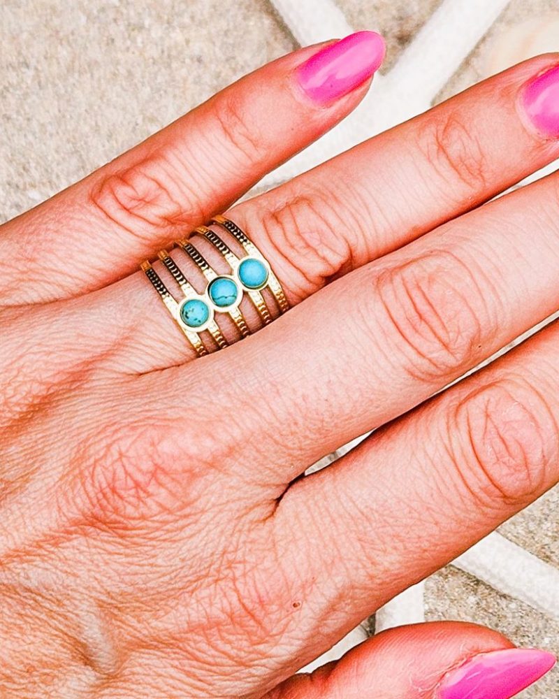 gouden-ring-triple-natuursteen-turquoise