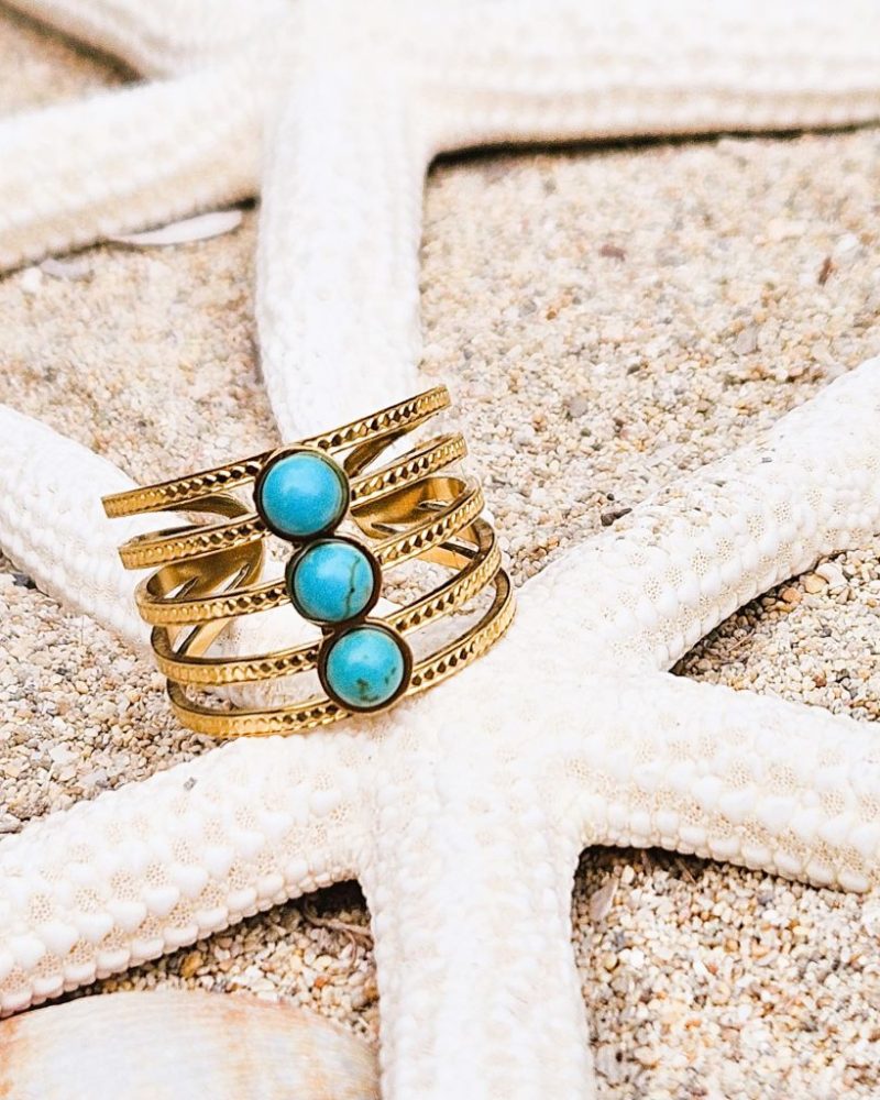 gouden-ring-triple-natuursteen-turquoise