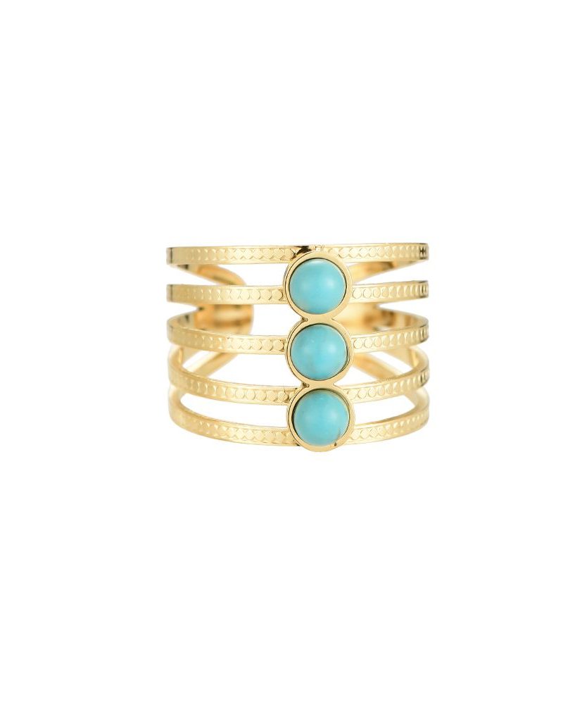 gouden-ring-triple-natuursteen-turquoise