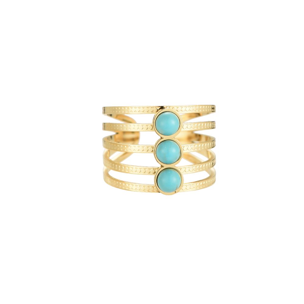 gouden-ring-triple-natuursteen-turquoise