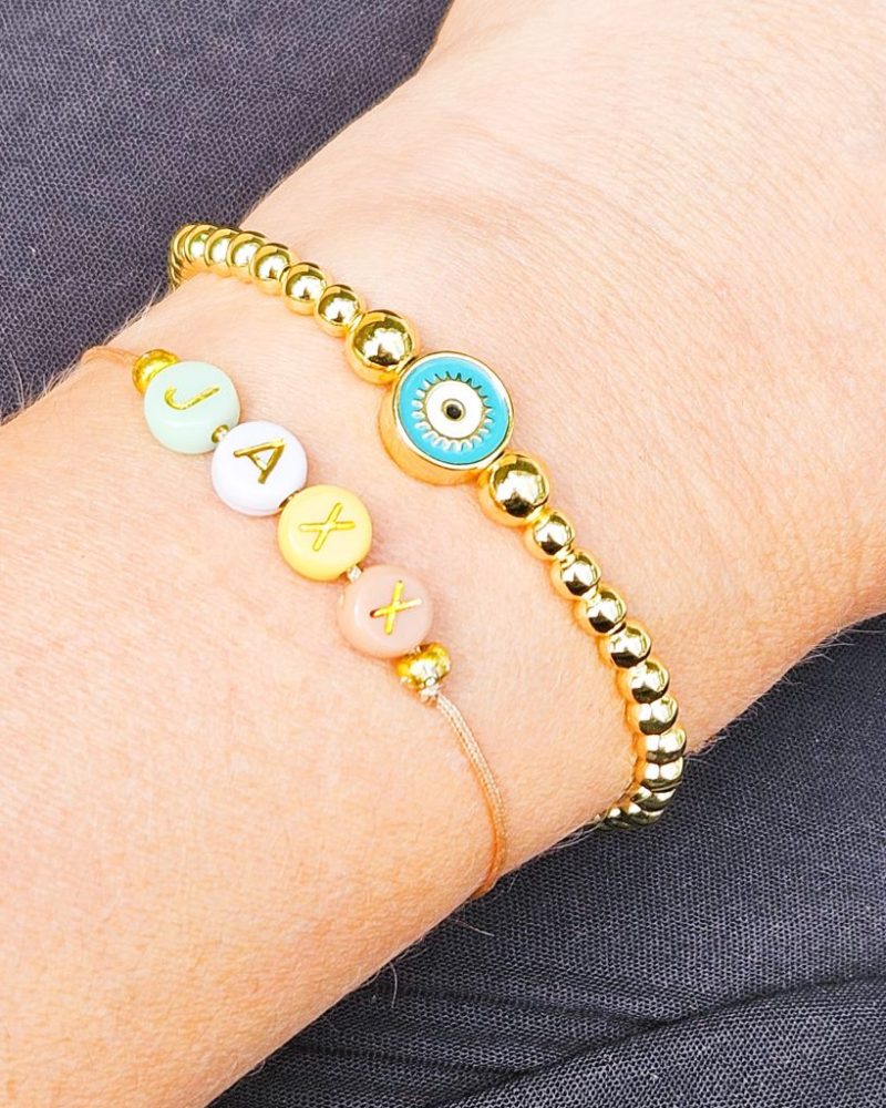 kralen-armband-evil-eye-groen-goud