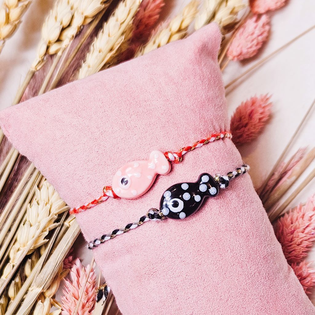 armband-visje-dots-zwart