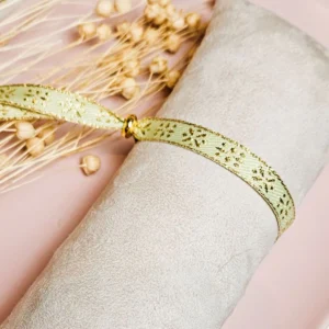 Lint armbandje bloemetjes groen