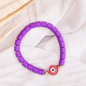 Evil eye armband paars