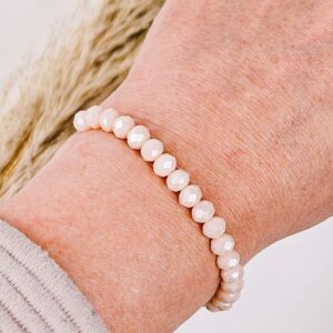 Armband facet beige pearl
